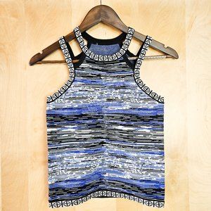 Parker Reya White-Noise knit tank top in cobalt blue
